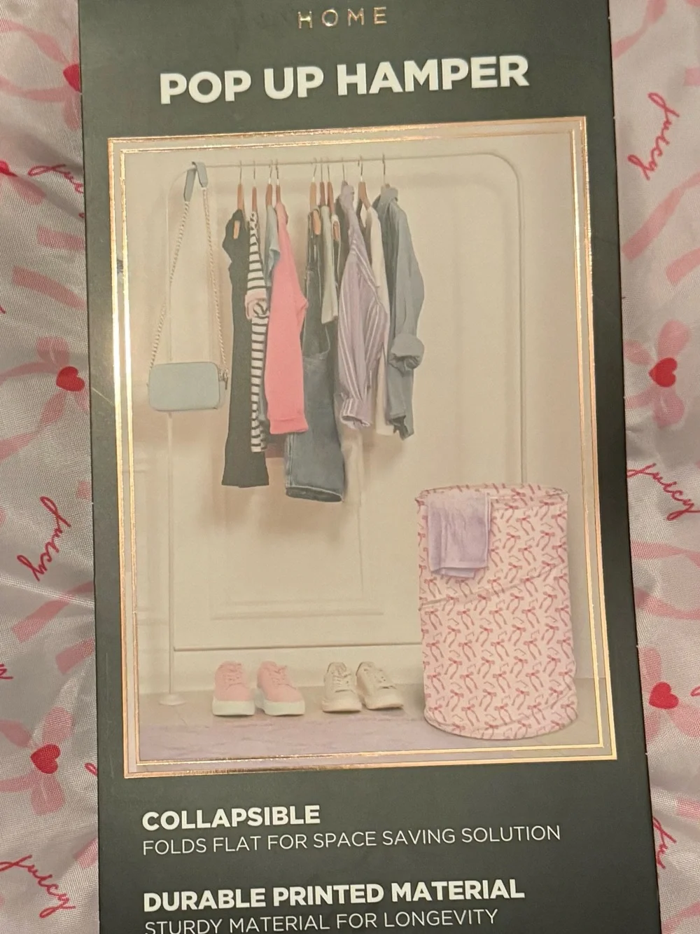 Juicy Couture Pink Patterned Pop Up Hamper